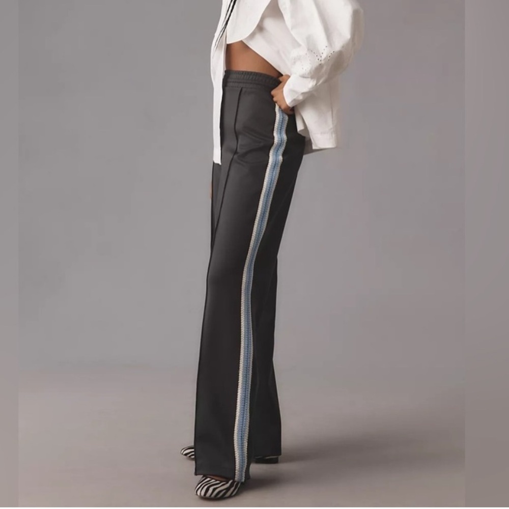 NWT Women’s Anthropology Mauve Wide Leg Track Pants | Size Large Brand New
